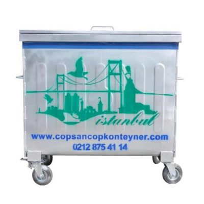 1100 lt. Galvaniz Çöp Konteyneri